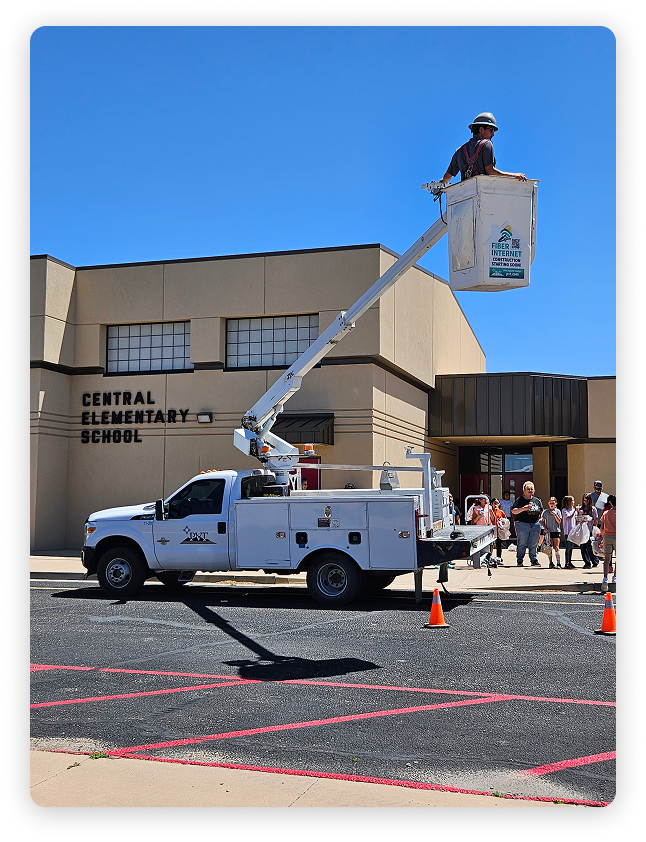 PVT truck with a crane arm